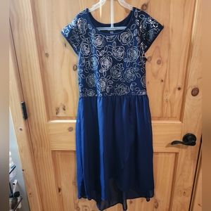 Blue and silver dress